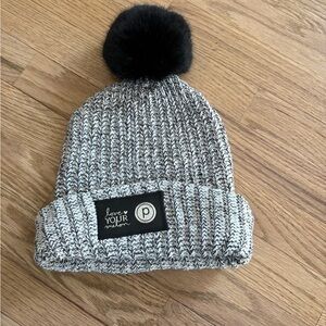 Love Your Melon Charcoal and Black Pom Beanie